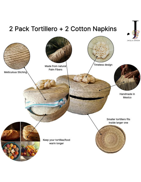 Calentador de Tortillas Jacq & Jürgen de Palma Tejida a Mano