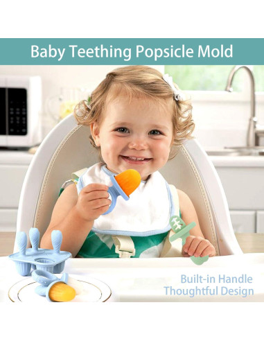 Moldes de Hielo para Bebés Vbglmya de Silicona 4 Cavidades