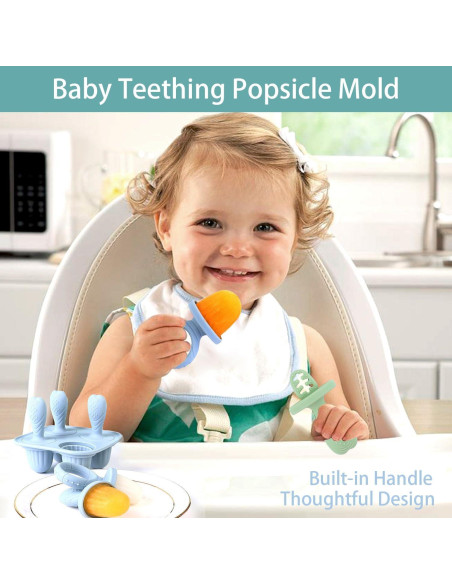 Moldes de Hielo para Bebés Vbglmya de Silicona 4 Cavidades