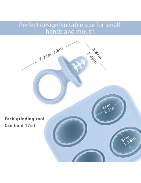Moldes de Hielo para Bebés Vbglmya de Silicona 4 Cavidades