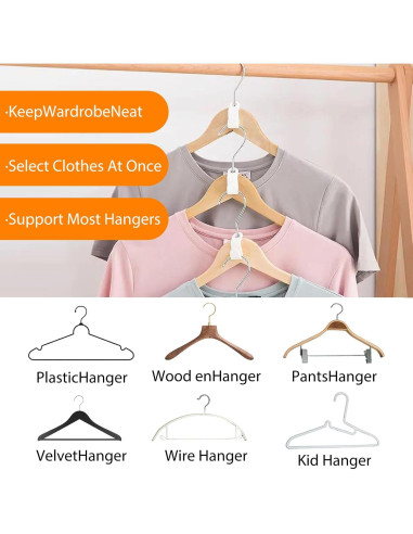 100 Ganchos Conectores para Perchas INEDRIMS, Color Mezclado