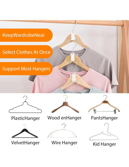 100 Ganchos Conectores para Perchas INEDRIMS, Color Mezclado