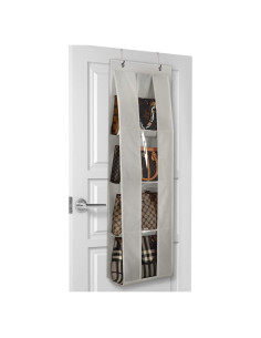 Organizador de Bolsos sobre la Puerta Lirex Gris 4 Compartimentos