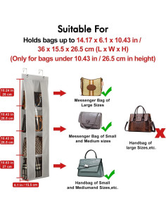 Organizador de Bolsos sobre la Puerta Lirex Gris 4 Compartimentos 2