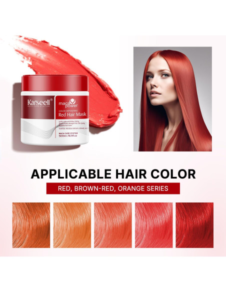 Acondicionador Depositorio de Color Karseell 500ml Rojo Hidratante