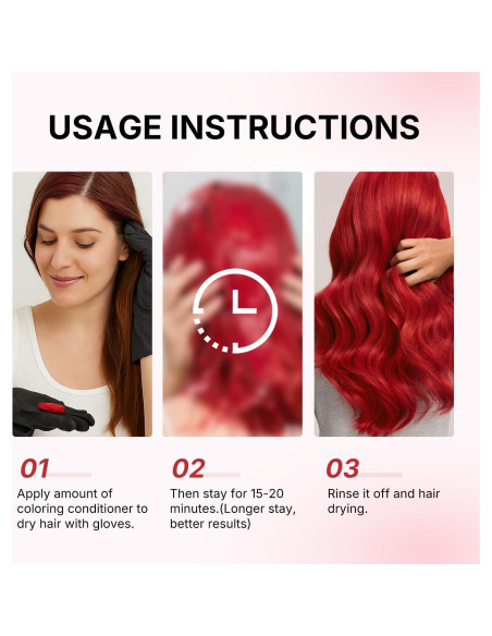 Acondicionador Depositorio de Color Karseell 500ml Rojo Hidratante