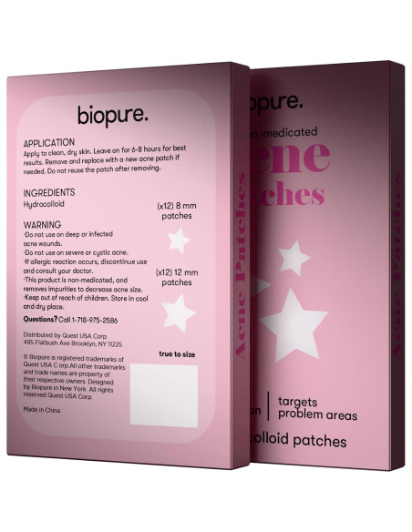 Parches para Acné BIOPURE Hydrocolloid - 24 Unidades Estrella