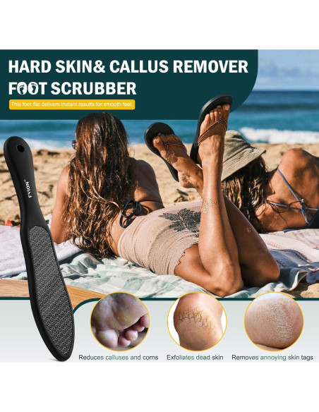 Lima de Pie de Cristal Nano FVION Doble Cara para Callos - Negro