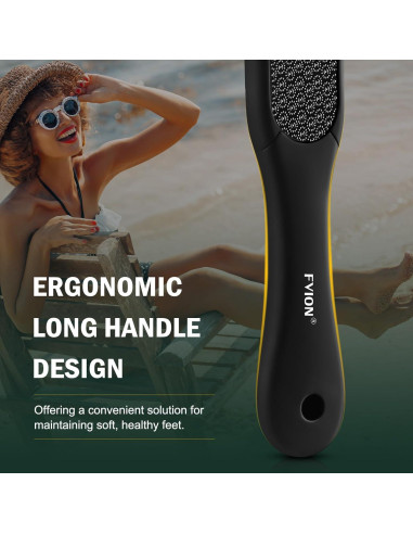 Lima de Pie de Cristal Nano FVION Doble Cara para Callos - Negro