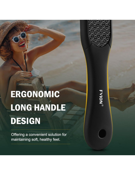 Lima de Pie de Cristal Nano FVION Doble Cara para Callos - Negro