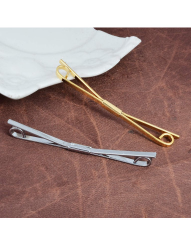 2 Clips de Corbata Pajarita Canjoyn - 62mm Elegantes