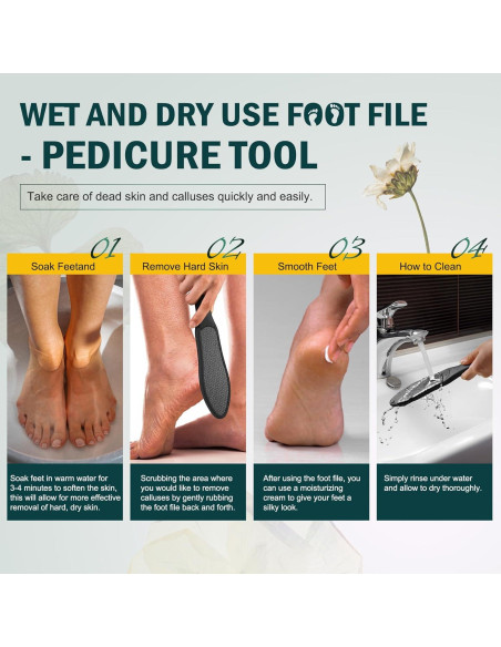 Lima de Pie de Cristal Nano FVION Doble Cara para Callos - Negro