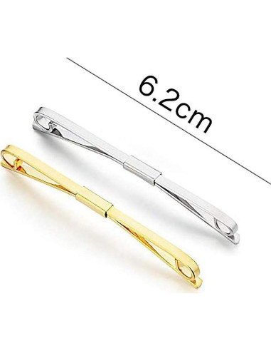 2 Clips de Corbata Pajarita Canjoyn - 62mm Elegantes