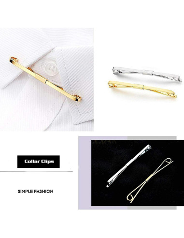 2 Clips de Corbata Pajarita Canjoyn - 62mm Elegantes