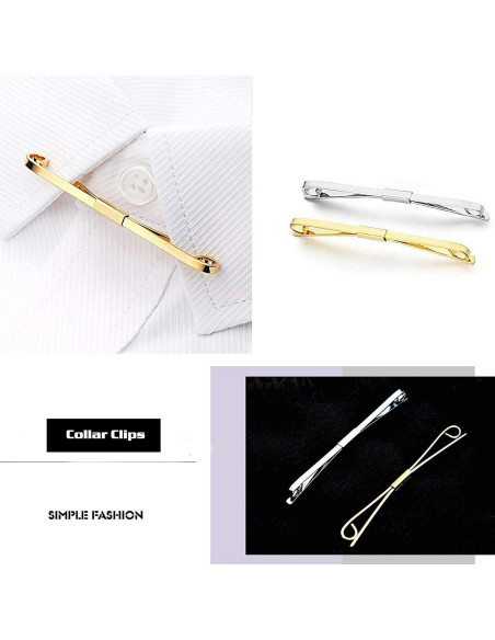2 Clips de Corbata Pajarita Canjoyn - 62mm Elegantes