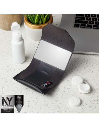 Estuche de Lentes de Contacto Oplee Negro con Espejo