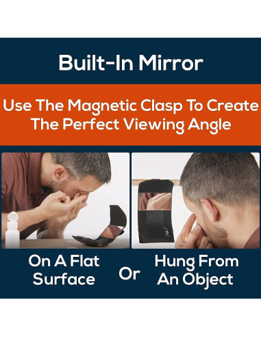 Estuche de Lentes de Contacto Oplee Negro con Espejo