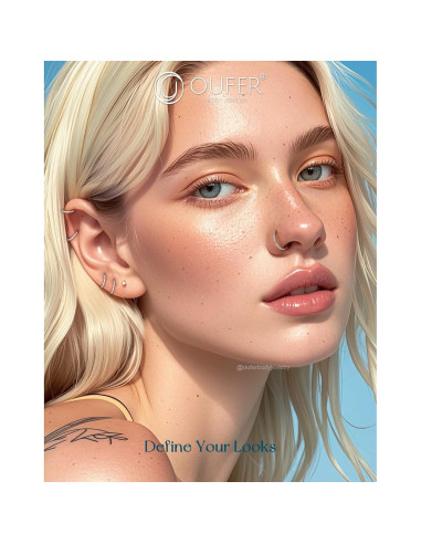 Anillo de Nariz OUFER 20G Acero Quirúrgico 7mm con Ópalo