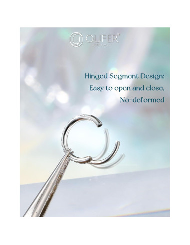 Anillo de Nariz OUFER 20G Acero Quirúrgico 7mm con Ópalo