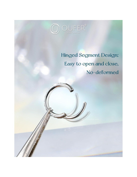 Anillo de Nariz OUFER 20G Acero Quirúrgico 7mm con Ópalo