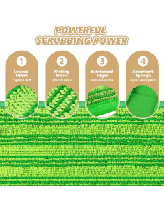 Paños de Mopa Reutilizables Papclean 3 Pcs Verde 29x14 cm 2