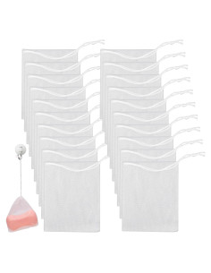 20 Pcs Bolsa de Jabón de Malla Exfoliante Mozeat Lens