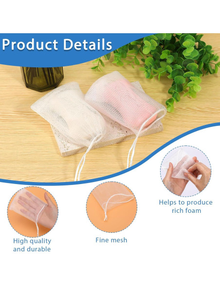 20 Pcs Bolsa de Jabón de Malla Exfoliante Mozeat Lens