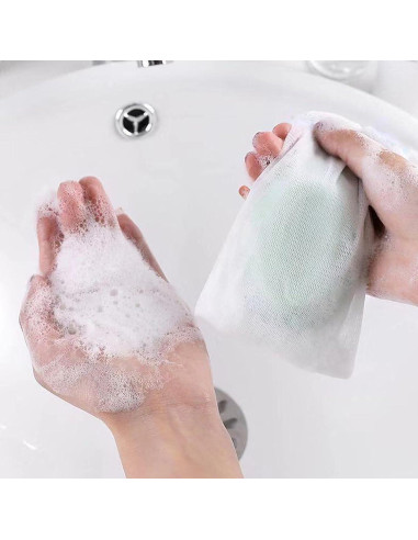 20 Pcs Bolsa de Jabón de Malla Exfoliante Mozeat Lens