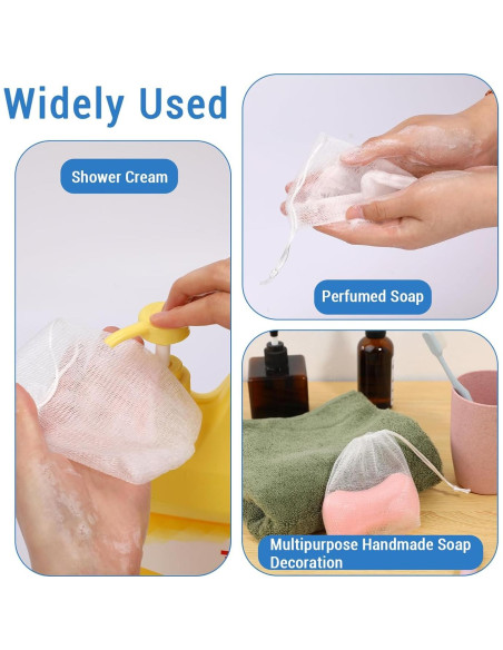 20 Pcs Bolsa de Jabón de Malla Exfoliante Mozeat Lens