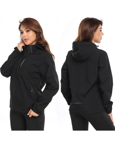 Chaqueta de lluvia ligera JAEZZIY mujer impermeable S-XXL