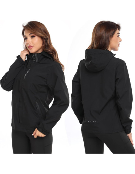 Chaqueta de lluvia ligera JAEZZIY mujer impermeable S-XXL