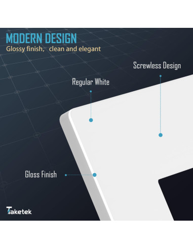 Placa de Pared Decorativa TAKETEK 1 Gang Blanca Pack 10