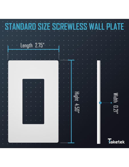 Placa de Pared Decorativa TAKETEK 1 Gang Blanca Pack 10