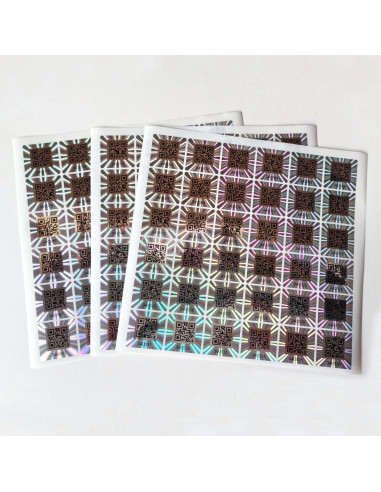 380 Etiquetas de Código QR Holográfico TLK&FBB 2.5x2.5cm