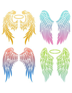 Plantillas de Alas de Ángel ORIGACH 4PCS 30x30 cm para Pintura 2