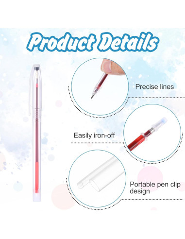 24 Bolígrafos de Marcado Borrable con Agua - 6 Colores + Recargas