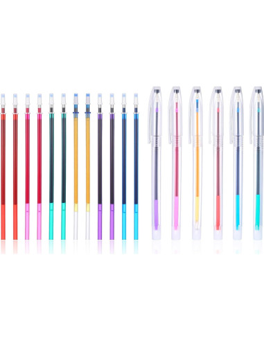 24 Bolígrafos de Marcado Borrable con Agua - 6 Colores + Recargas