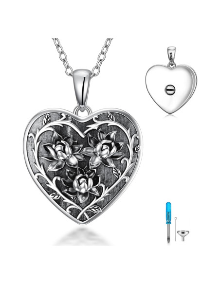 Collar de Urna para Cenizas Dorunmo 925 Plata Esterlina 20mm