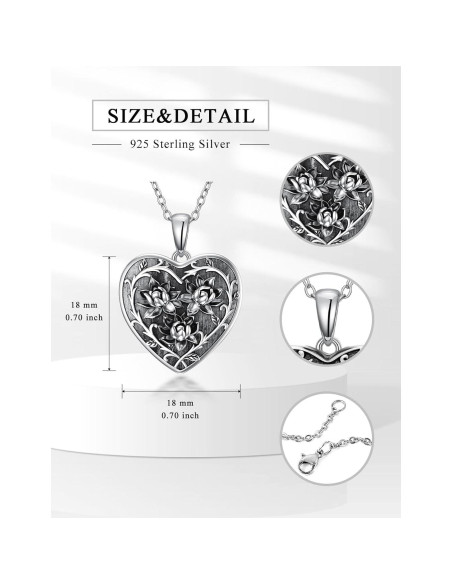 Collar de Urna para Cenizas Dorunmo 925 Plata Esterlina 20mm