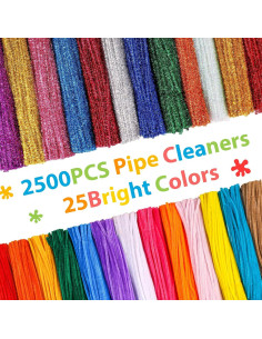Limpiapipas Caydo 2500 Piezas 25 Colores 6 mm x 30 cm 2