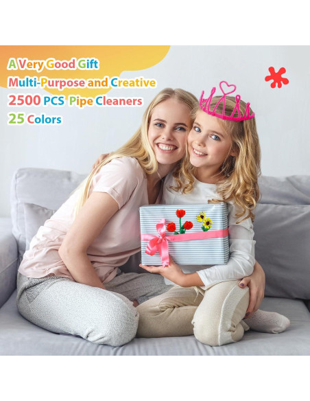 Limpiapipas Caydo 2500 Piezas 25 Colores 6 mm x 30 cm