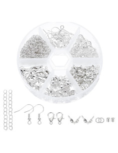 Kit de Fabricación de Joyas uxcell 395 Piezas Plata DIY