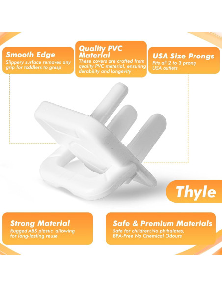 Cubiertas de Enchufes a Prueba de Niños Thyle - 100 Pcs