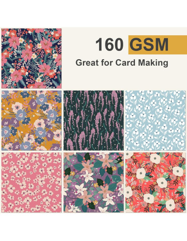 28 Papeles de Scrapbook Floral Naszonus 30x30cm Botánico 2