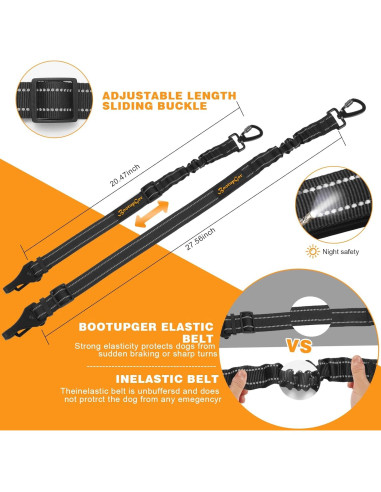 Cinturón de Seguridad para Perros BootupGer 4-en-1 Nylon Reflectante