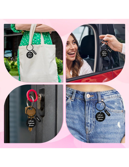 30 Llaveros de Acero Inoxidable Grabables en Blanco PEOVLVN