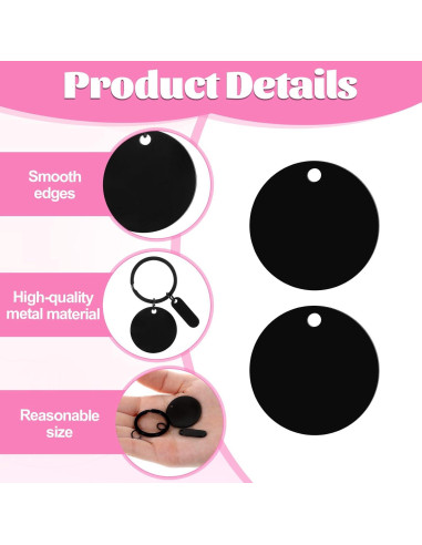 30 Llaveros de Acero Inoxidable Grabables en Blanco PEOVLVN