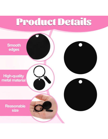 30 Llaveros de Acero Inoxidable Grabables en Blanco PEOVLVN