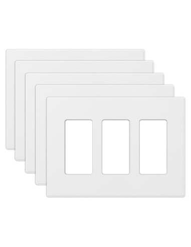 Placas de Pared Decorativas Sin Tornillos ELEGRP 3-Gang Blanco Mate