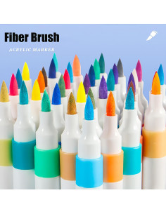 12 Marcadores Acrílicos LMMINBZ Punta de Pincel para Arte 2